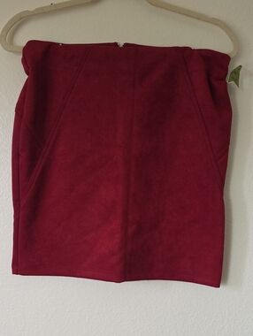 Have Wine Faux-Suede Pencil Skirt